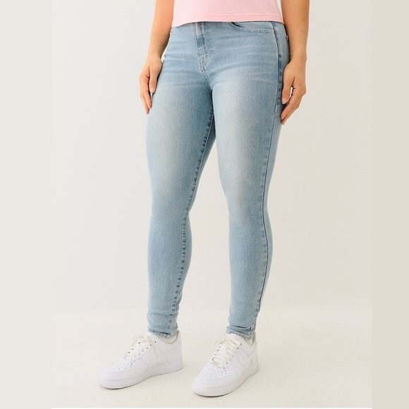True Religion Jeans Halle High Rise Super Skinny Fit Light Bliss Wash 28/6 NWT - Picture 1 of 8